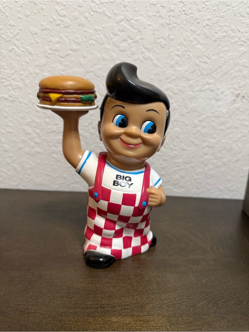 Red & White Check Figurine Toy/Bank